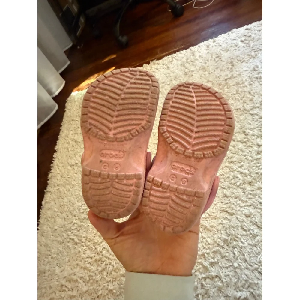 Girls Crocs Pink Glitter Sandals Size 6